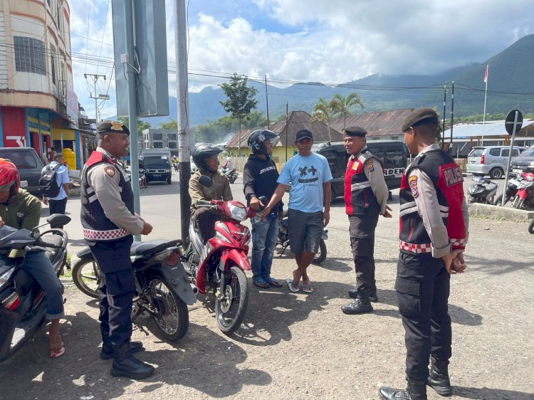 Cegah Aksi Premanisme, Sat Samapta Polres Manggarai Gelar Patroli Kota di Ruteng