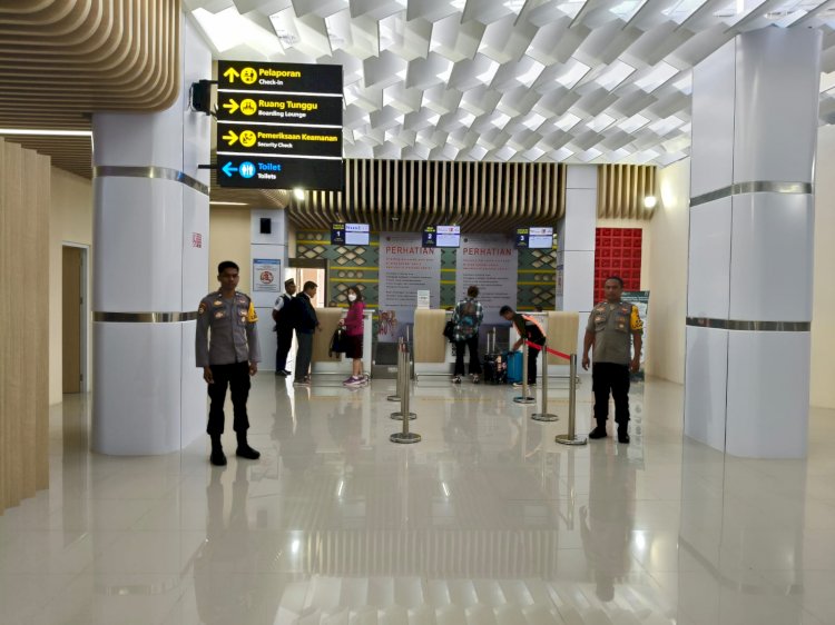 KP3 Udara Laksanakan Pengamanan aktifitas penerbangan di Bandara Frans Sales Lega Ruteng