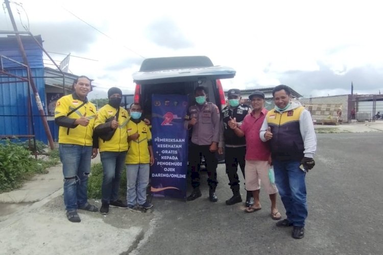 Polres Manggarai Gelar Pelayanan Kesehatan Gratis bagi Pengemudi Ojek Online dalam Rangka HUT Bhayangkara ke-79
