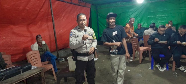 Bhabinkamtibmas Rahong Utara Hadiri dan Pantau Kegiatan Pesta Pengumpulan Dana