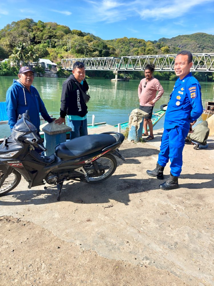 Satpolairud Sambangi Warga Pesisir Sungai Wae Pesi, Himbau Waspadai Tppo Dan Jaga Keselamatan Melaut