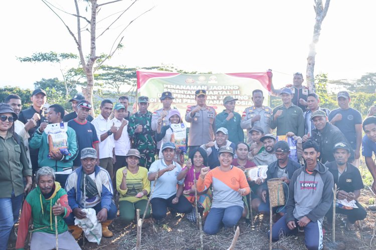 Kapolres Manggarai Dukung Ketahanan Pangan Penanaman Jagung Serentak Kuartal III