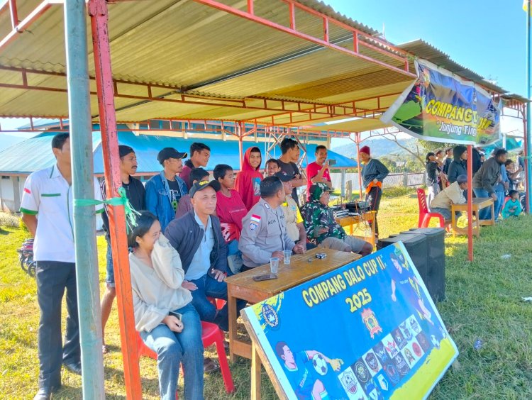 Bhabinkamtibmas Pengamanan Pertandingan Compang Dalo Cup, Tekankan Sportivitas Dan Kebersamaan