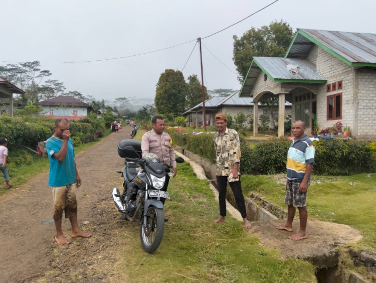 Bhabinkamtibmas Desa Bangka La’o Sambangi Warga, Sampaikan Pesan Kamtibmas