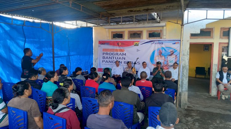 Wakapolres Manggarai Hadiri Launching Program Bantuan Pangan Beras di Kelurahan Satar Tacik