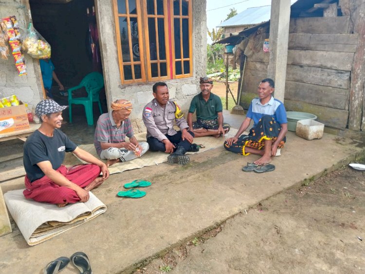 Bhabinkamtibmas Desa Pong La'o Rutin Sambangi Warga, Jaga Kamtibmas di Tengah Sengketa Tanah