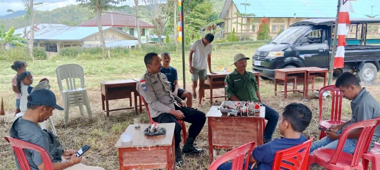 Pengamanan Jambore dan Pekan OMK Separoki Ri'i oleh Bhabinkamtibmas
