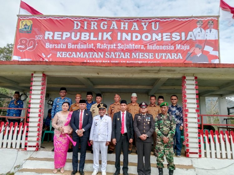 Upacara HUT Kemerdekaan RI ke-80 Tingkat Kecamatan Satar Mese Utara