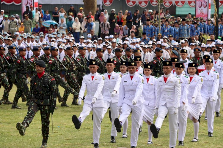 Upacara Peringatan Detik-Detik Proklamasi Kemerdekaan RI Ke-80 Tingkat Kabupaten Manggarai Berlangsung Khidmat