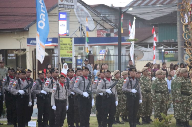 Upacara Penurunan Bendera Merah Putih HUT ke-80 RI Tingkat Kabupaten Manggarai Berlangsung Khidmat