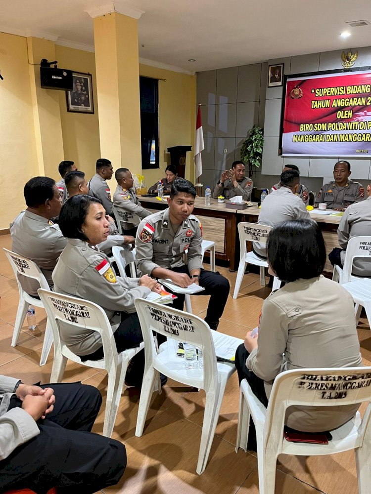 Laporan Supervisi Bidang SDM Tahun Anggaran 2025 oleh Biro SDM Polda NTT di Polres Manggarai