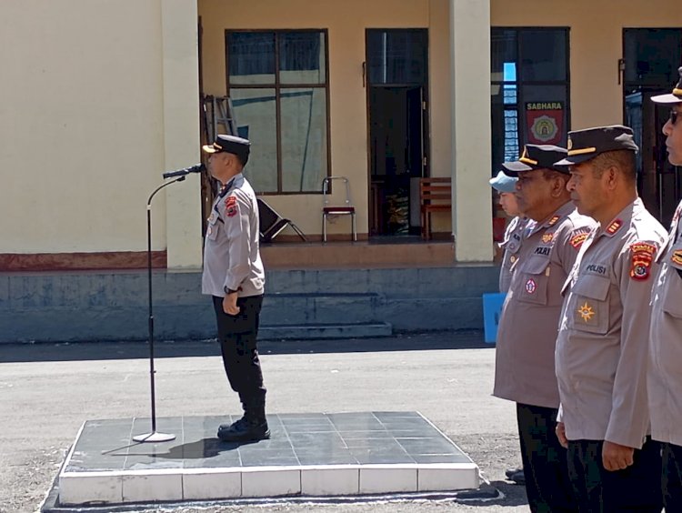 Wakapolres Manggarai Pimpin Apel Siaga Antisipasi Perkembangan Situasi Nasional