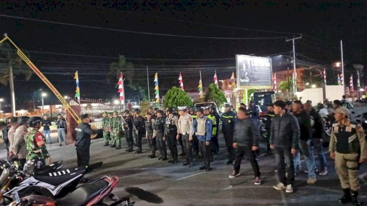 Polres Manggarai Gelar Patroli Skala Besar dan Satkamling Gabungan TNI-Polri serta Pol PP