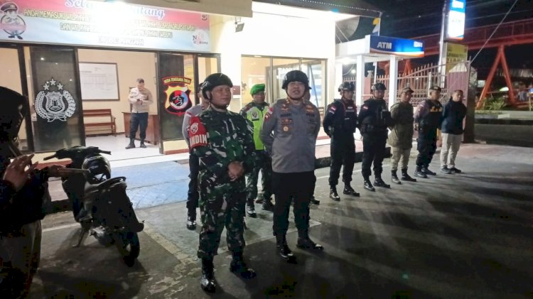 Polres Manggarai Gelar Patroli Skala Besar dan Satkamling Gabungan TNI-Polri serta Pol PP