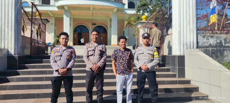 Polres Manggarai Gelar Pengamanan Ibadah Minggu guna memastikan  Umat Beribadah dengan Nyaman.