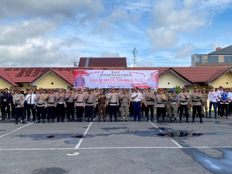 Wakapolres Manggarai Pimpin Apel Gelar Pasukan Pengamanan Tour de Entete 2025