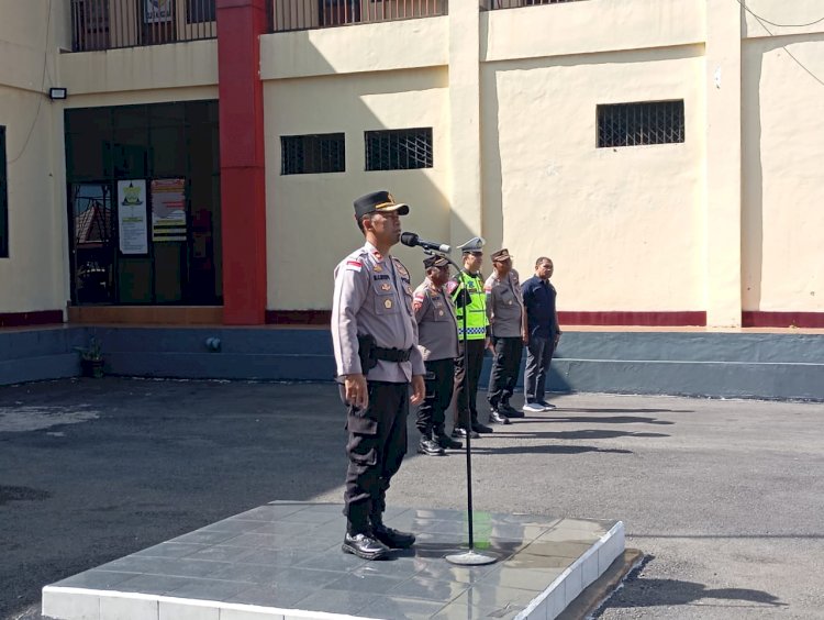 Pastikan Etape 9 dan 10 di Kabupaten Manggarai Berlangsung Aman dan Lancar, Wakapolres Manggarai Pimpin Apel Pengamanan Tour De En Te Te 2025