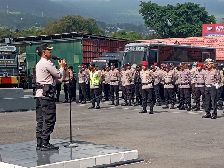 Pastikan Etape 9 dan 10 di Kabupaten Manggarai Berlangsung Aman dan Lancar, Wakapolres Manggarai Pimpin Apel Pengamanan Tour De En Te Te 2025