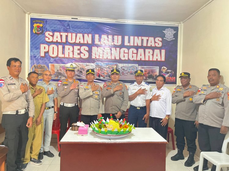Syukuran HUT Lalu Lintas Bhayangkara ke-70 di Polres Manggarai Berlangsung Khidmat.