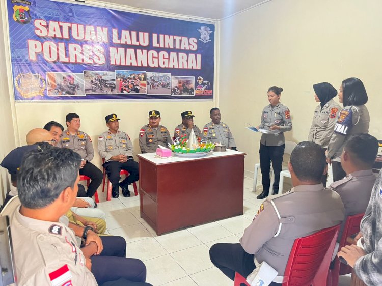 Syukuran HUT Lalu Lintas Bhayangkara ke-70 di Polres Manggarai Berlangsung Khidmat.