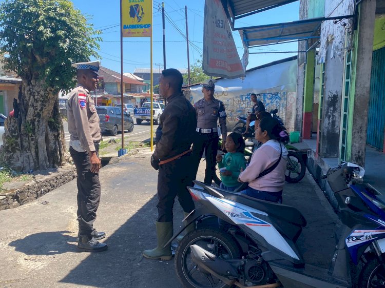 Sat Lantas Polres Manggarai Gelar Patroli KRYD dan Himbauan Kamseltibcar Lantas di Kota Ruteng