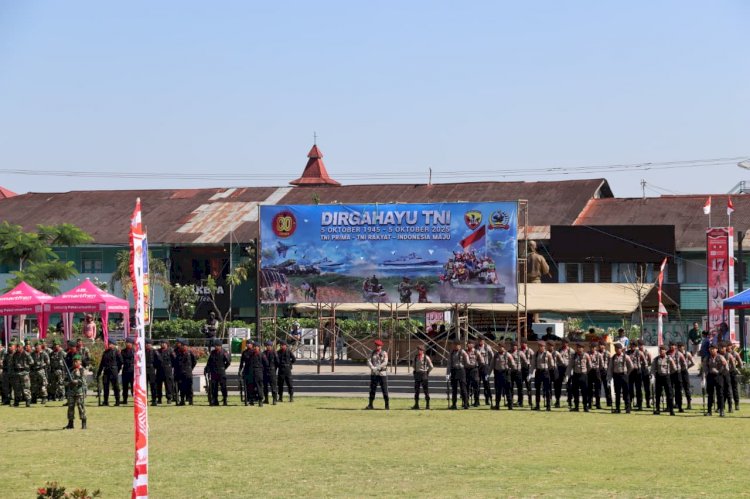 Polres Manggarai Hadiri Upacara HUT TNI ke-80, Wujudkan Sinergitas TNI-Polri