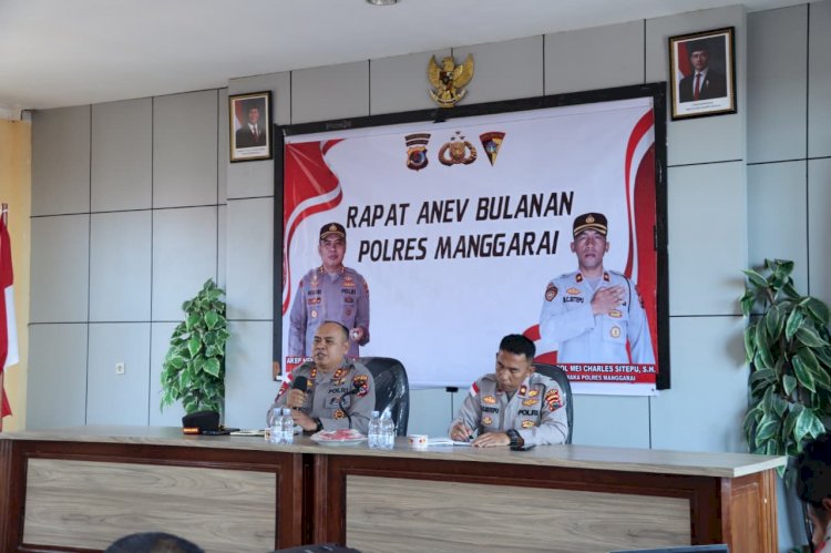 Kapolres Manggarai Pimpin Anev Bulanan, Tekankan Peningkatan Kinerja, Pelayanan dan Stabilitas Kamtibmas