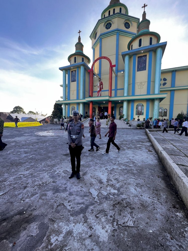POLRES MANGGARAI GELAR PERSONEL PENGAMANAN MISA/IBADAH MINGGU