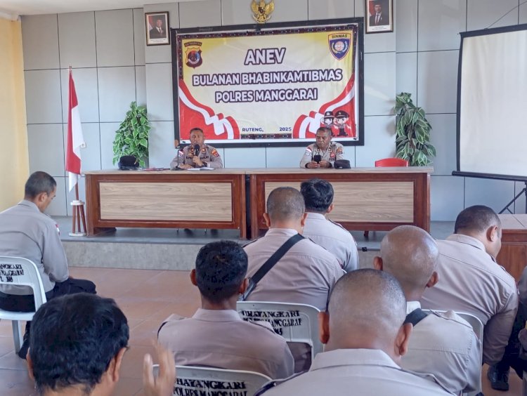 UNTUK MENINGKATKAN KEMAMPUAN  DAN PENGAWASAN,    BINMAS POLRES MANGGARAI  GELAR  ANALISA DAN EVALUASI  KINERJA  SELURUH  BHABINKAMTIMAS   DALAM MENGEMBAN TUGAS  HARKAMTIBMAS