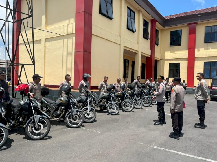 Wakapolres Manggarai Pimpin Pengecekan Kendaraan Dinas Bhabinkamtibmas
