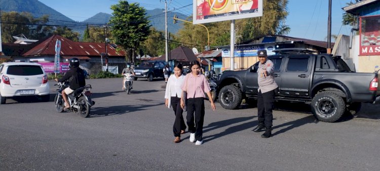Polres Manggarai Gelar Strong Point Pagi Hari untuk Kelancaran Lalu Lintas di Kota Ruteng