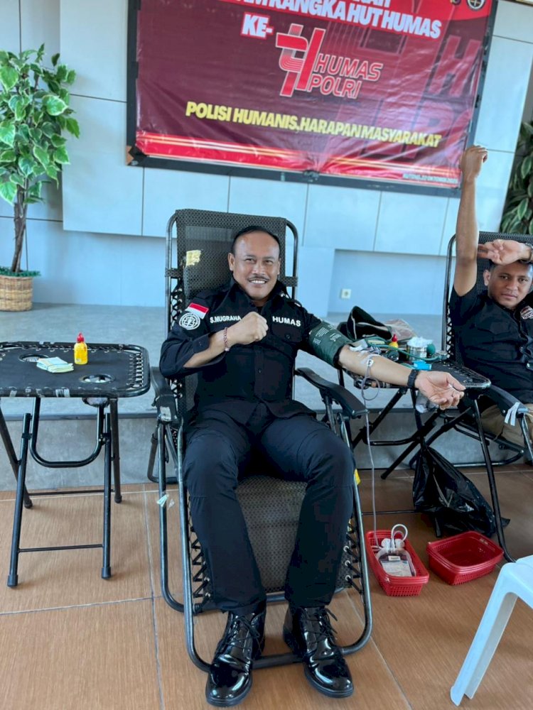 POLRES MANGGARAI GELAR DONOR DARAH DALAM RANGKA HUT HUMAS POLRI KE-74  “Polisi Humanis, Harapan Masyarakat”