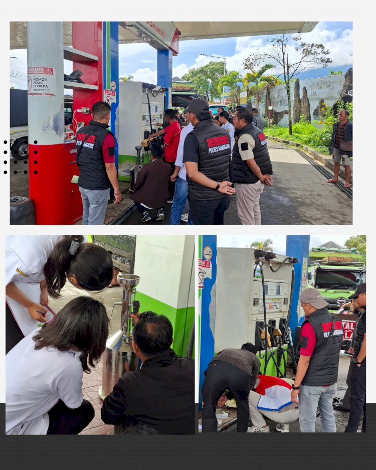 SATRESKRIM POLRES MANGGARAI LAKSANAKAN SIDAK KUALITAS DAN KUANTITAS BBM DI SELURUH SPBU WILAYAH HUKUM MANGGARAI