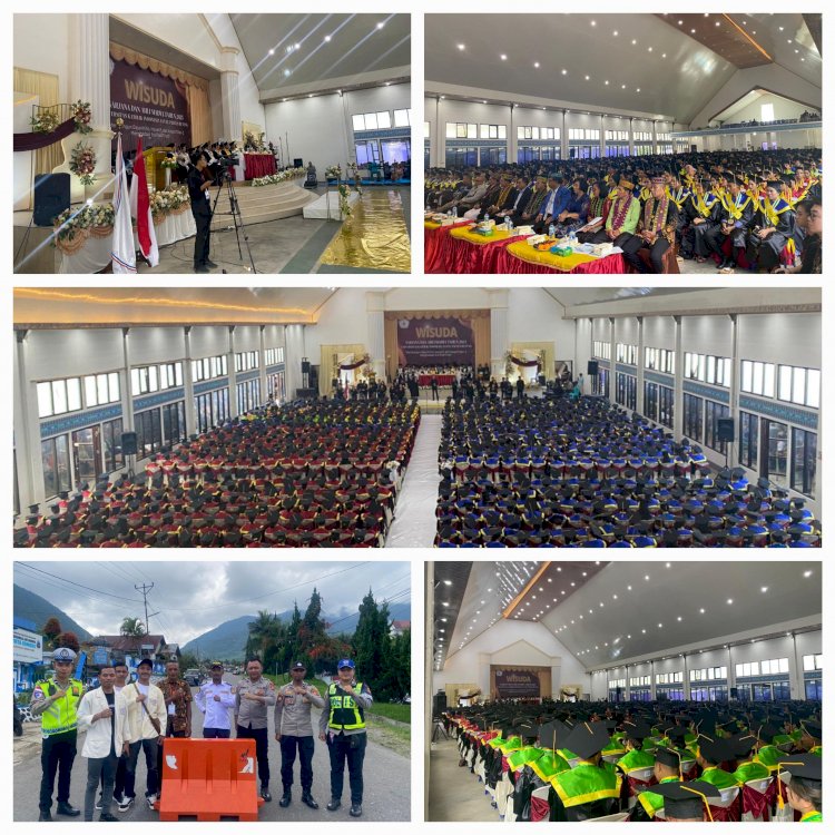 Polres Manggarai Amankan dan Atur Arus Lalin Saat Wisuda Unika Santu Paulus, Ribuan Peserta Hadir