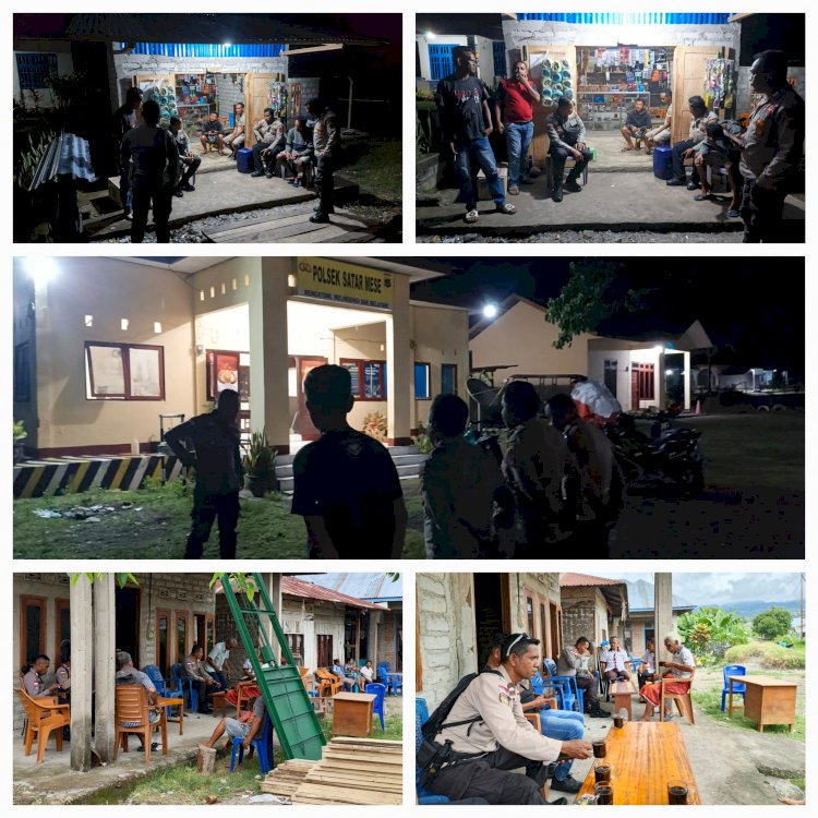 Polsek satar mese polres manggarai lakukan patroli dialogis  pastikan sitkamtibmas  pasca aksi saling serang antar warga  hiliintir   Kec. Satar  Mese  Barat  Kondusif .
