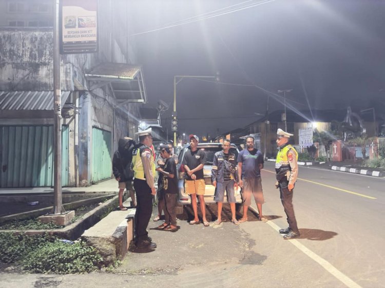 GIAT PATROLI MALAM ANTISIPASI BALAP LIAR DAN PARKIR LIAR WILAYAH HUKUM POLRES MANGGARAI