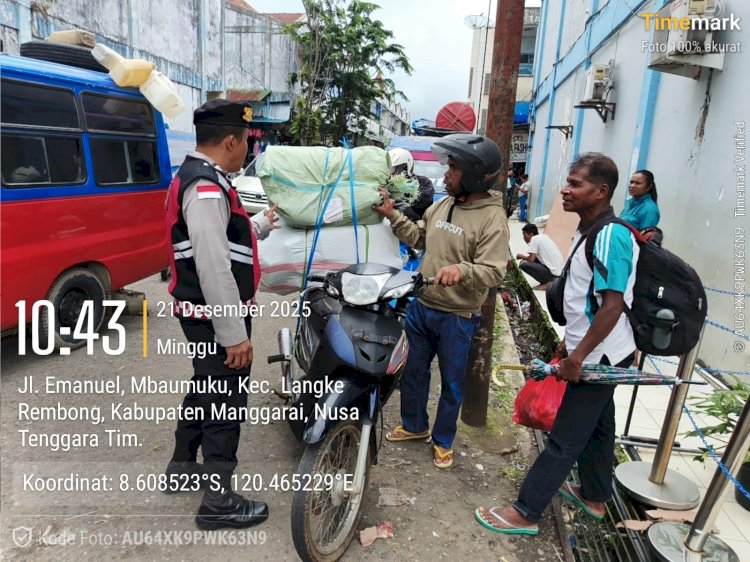 SATGAS PREVENTIF OPS LILIN TURANGGA 2025 POLRES MANGGARAI LAKSANAKAN PATROLI DI PUSAT KERAMAIAN DAN OBJEK VITAL