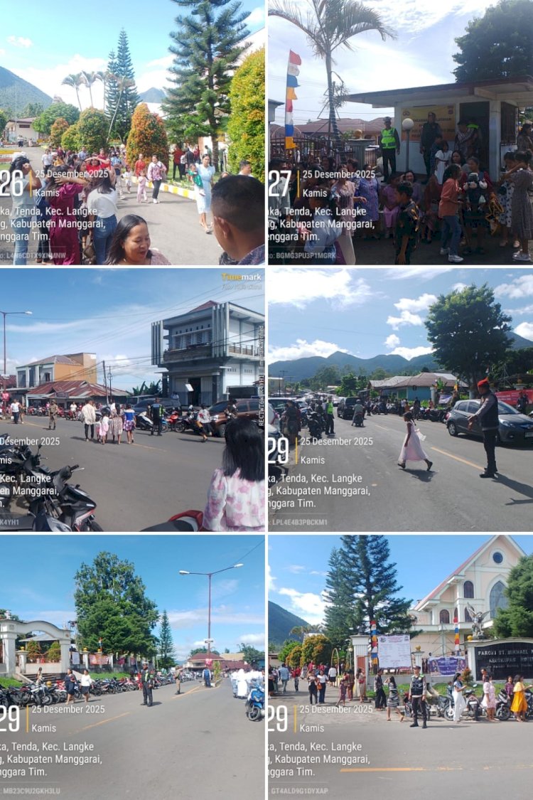 Rangkaian Ibadah Natal 2025 di Wilayah Hukum Polres Manggarai Berjalan Aman dan Kondusif