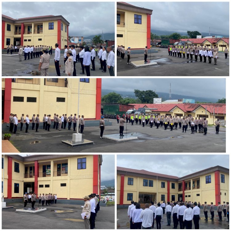 WAKA POLRES MANGGARAI PIMPIN APEL PAGI, BERIKAN APRESIASI  DAN INGATKAN KEMBALI  PELAKSANAAN TUGAS JELANG TAHUN BARU.