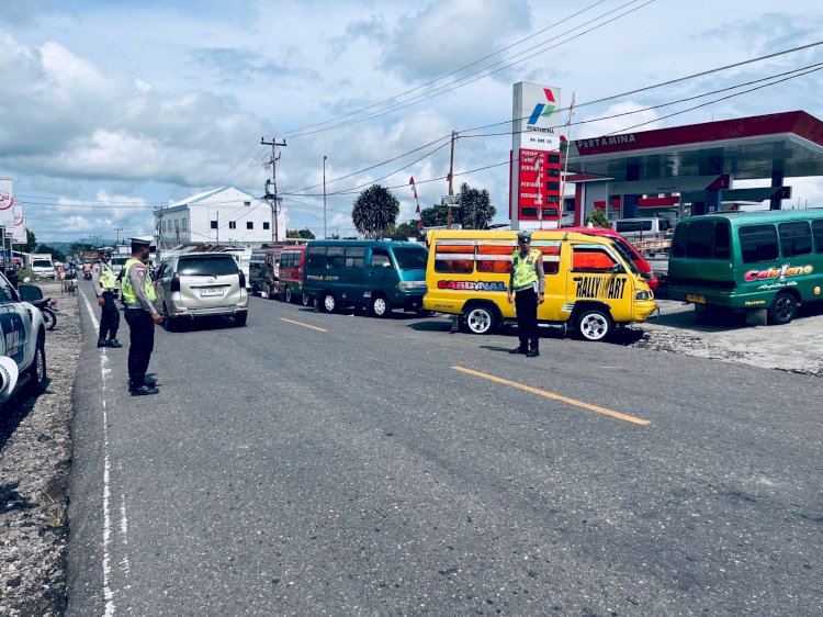 Satuan  lalu lintas Polres Manggarai Gelar Patroli KRYD, Pam Turlalin dan Himbauan Kamseltibcarlantas di Kota Ruteng