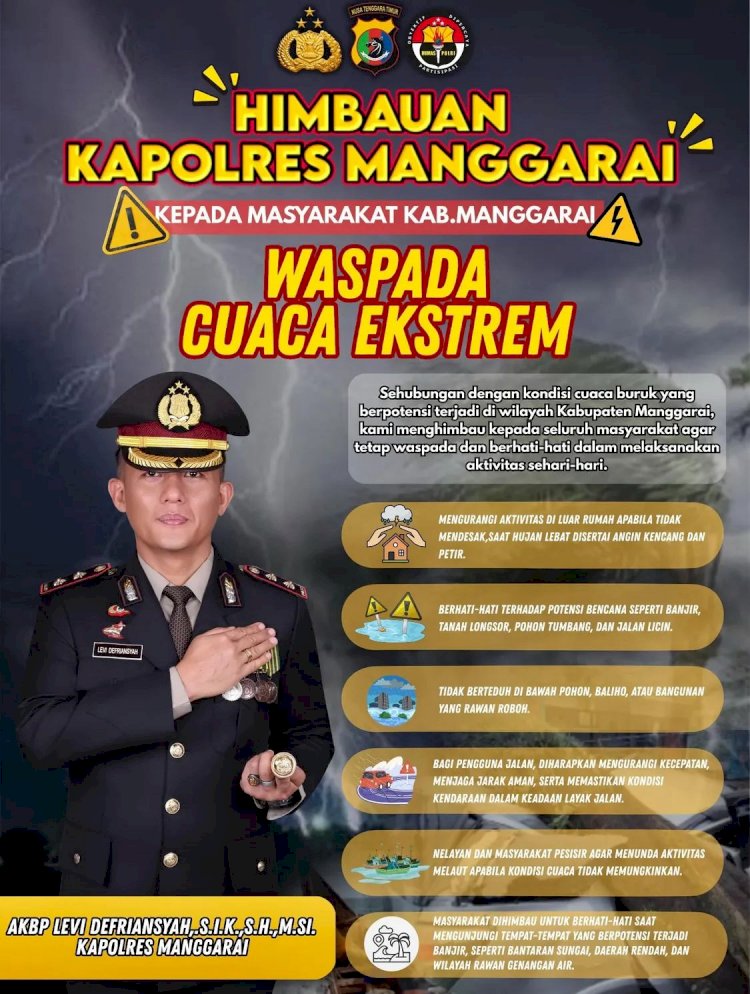 Kapolres Manggarai Imbau Masyarakat Waspada Cuaca Buruk dan Potensi Bencana