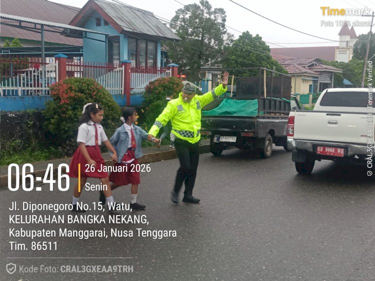 Satlantas Polres Manggarai Laksanakan Apel Pengaturan Lalu Lintas Pagi