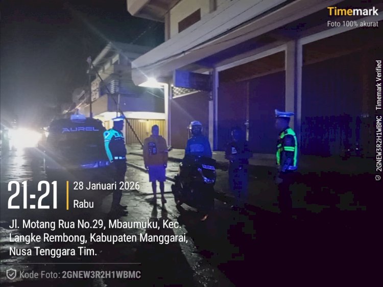 PATROLI MALAM POLRES MANGGARAI ANTISIPASI BALAP LIAR DAN LAKA LANTAS