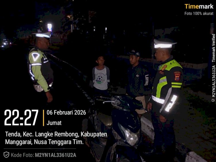Patroli Malam Polres Manggarai Polda NTT Antisipasi Balap Liar dan Laka Lantas