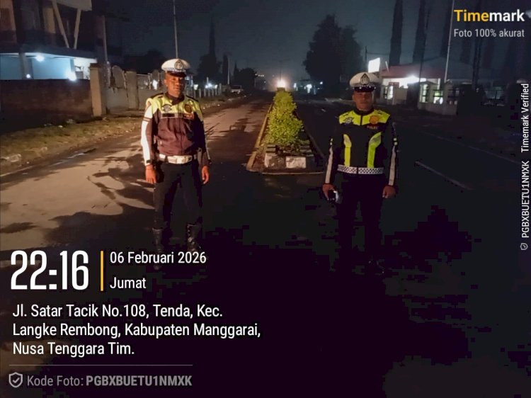 Patroli Malam Polres Manggarai Polda NTT Antisipasi Balap Liar dan Laka Lantas