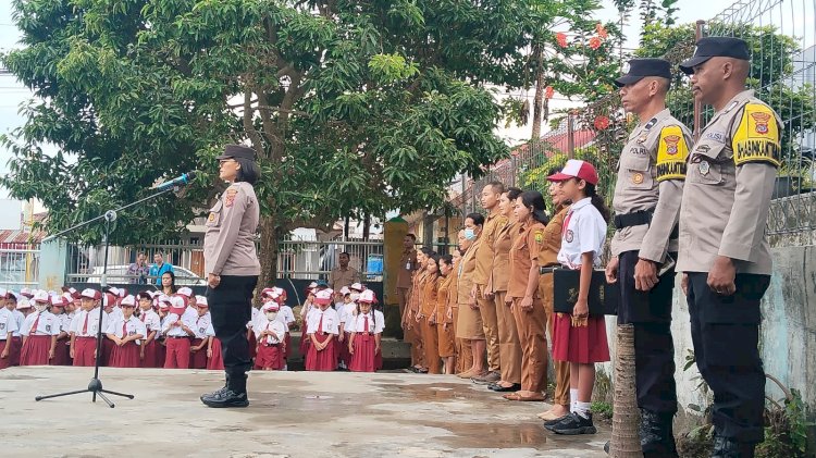 Sat Binmas Polres Manggarai Berikan Sosialisasi Pencegahan Perundungan di SDK Ruteng 3