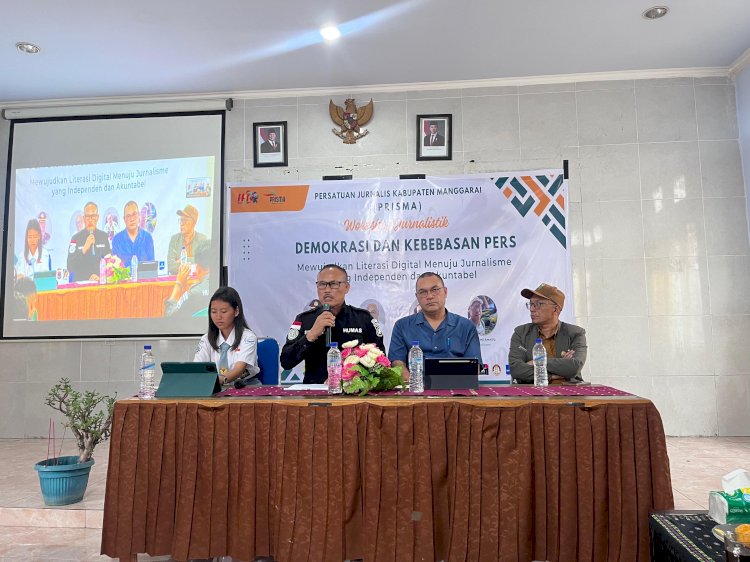 Wakili Kapolres Manggarai, Kasi Humas Polres Manggarai ,Polda NTT, Paparkan Perspektif Hukum Implementasi UU Pers