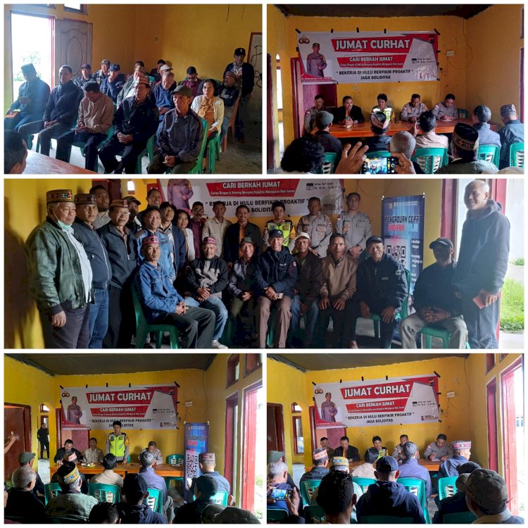 POLRES MANGGARAI  POLDA NTT, SERAP ASPIRASI WARGA SATAR TACIK LEWAT JUMAT CURHAT: “BEKERJA DI HULU, BERFIKIR PRO AKTIF”