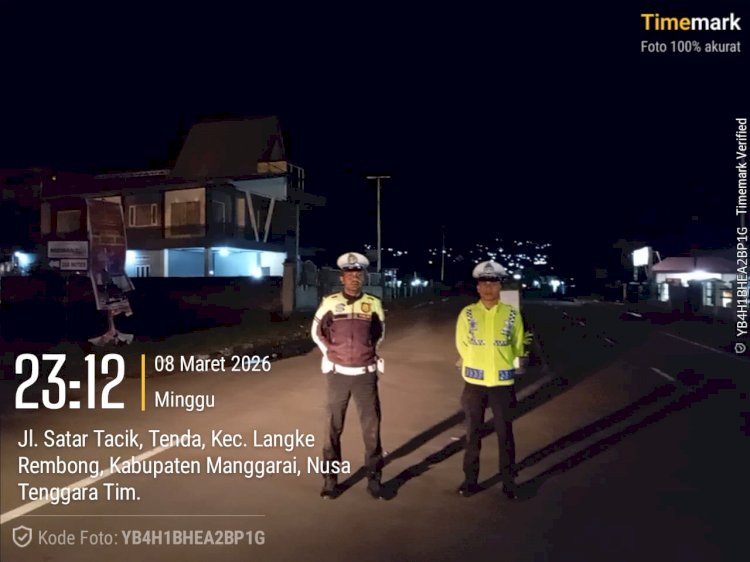 Patroli Malam Antisipasi Balap Liar dan Laka Lantas di Wilayah Hukum Polres Manggarai