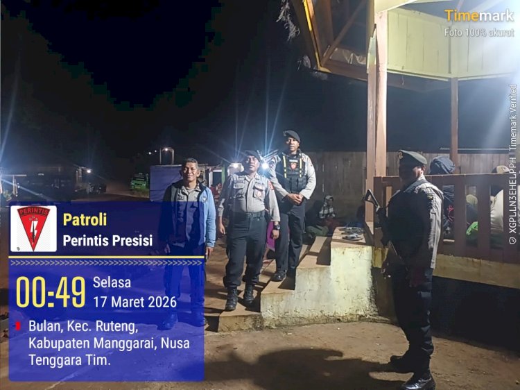 Antisipasi gangguan keamanan Pasca Konflik Sengketa Tanah, Polres Manggarai  Polda NTT, Laksanakan  Pam dan Patroli Malam Jaga kondusifitas  Dua Kampung  yang bersengketa
